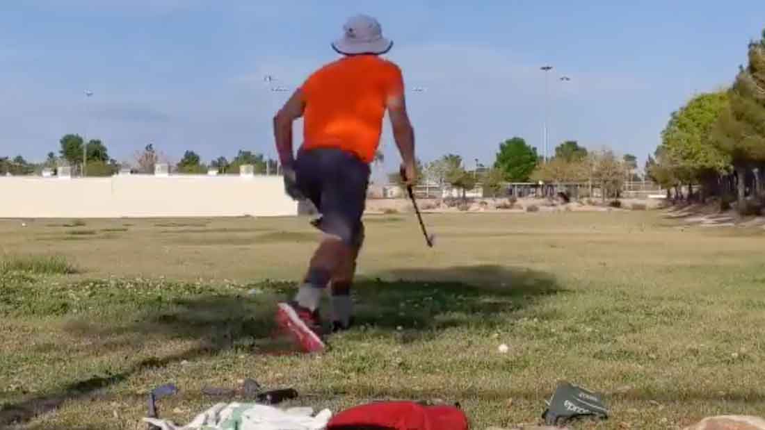 Eddie Olson takes off after a would-be thief.