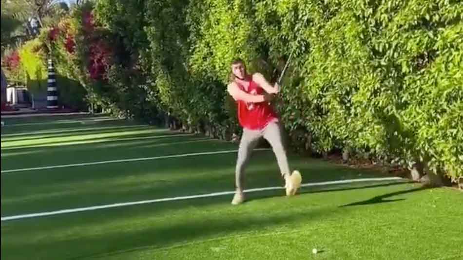 James Harden – Maxim Peranidze – steps to the golf ball.