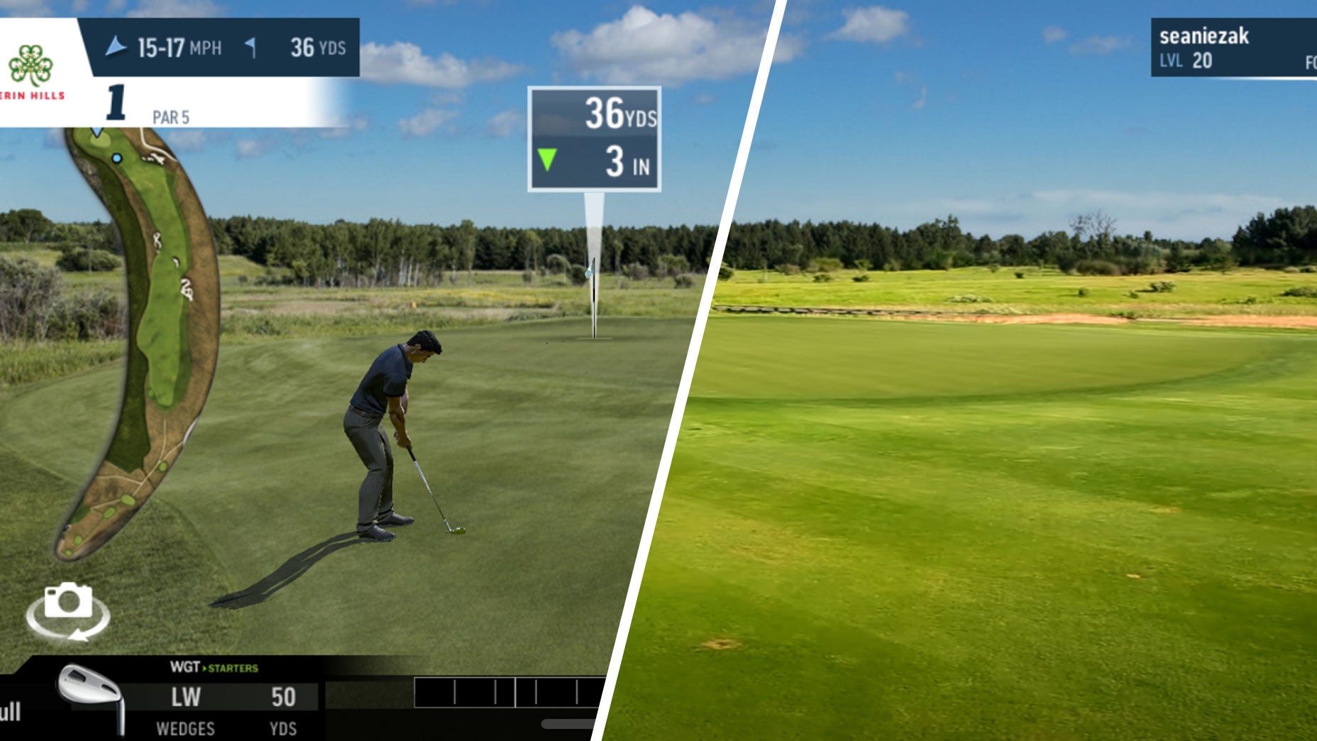 World Golf Tour compared to real life erin hills