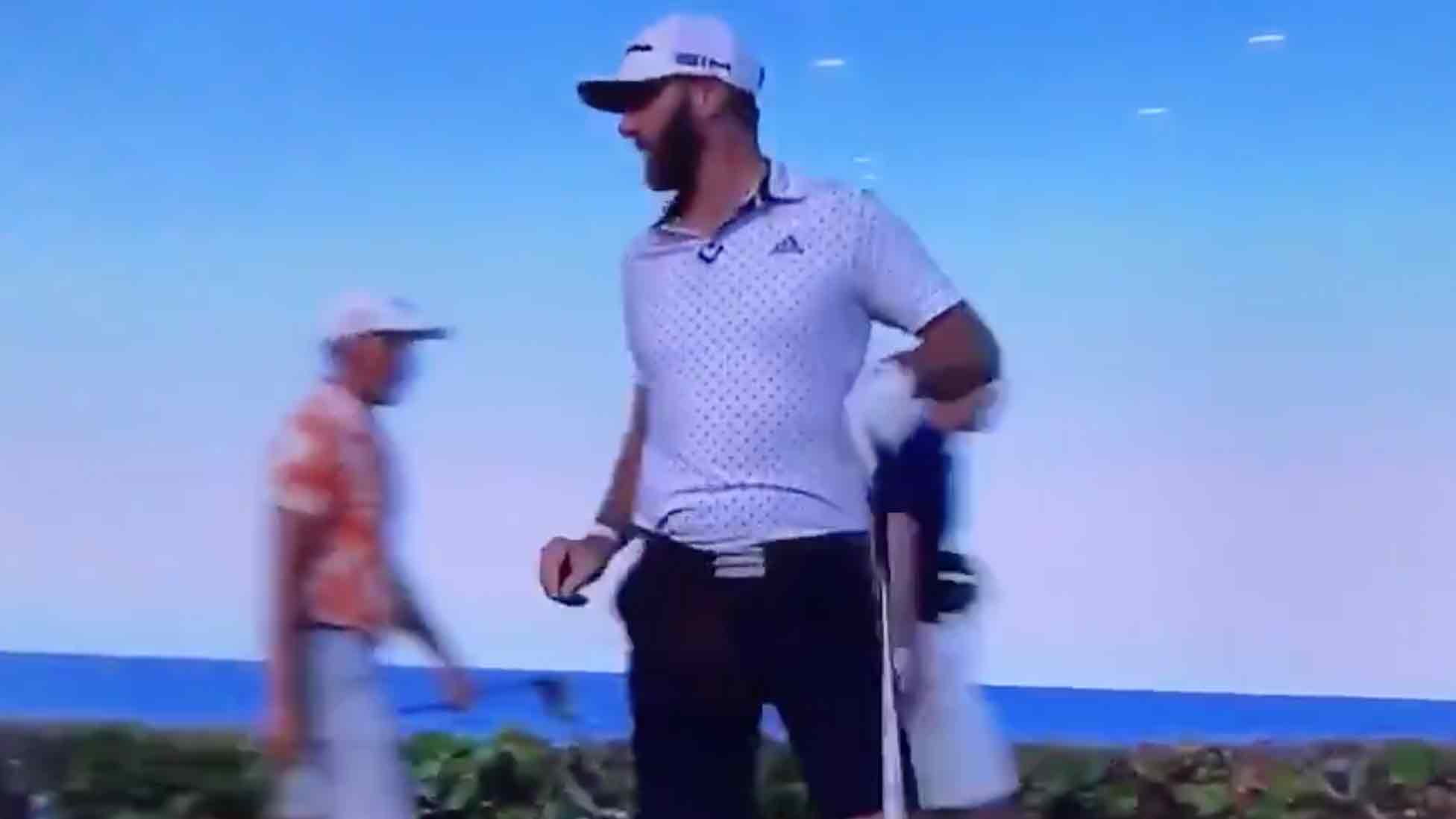 dustin johnson forget his golf bag