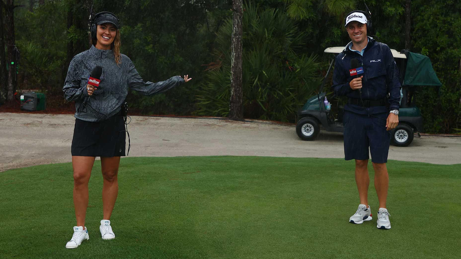 Justin Thomas Amanda Balionis smiling