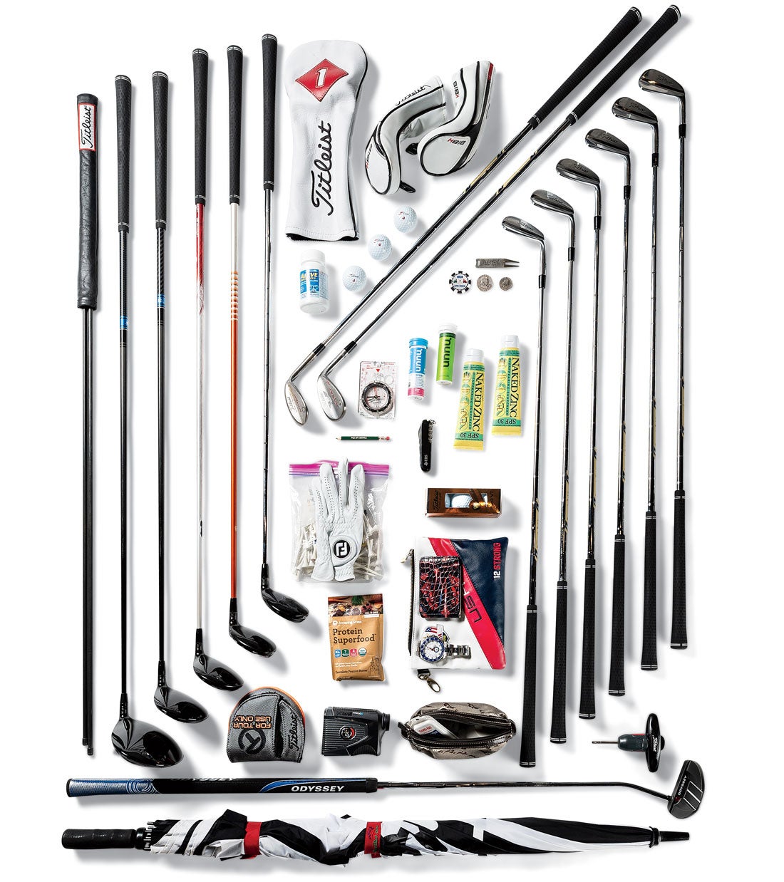 Contents of Webb Simpson's golf bag