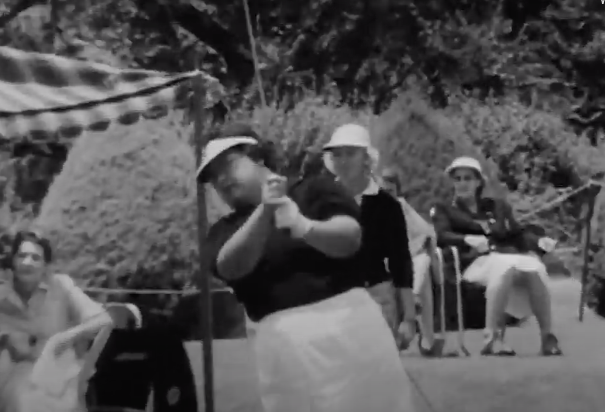 Pung on the tee at Winged Foot.