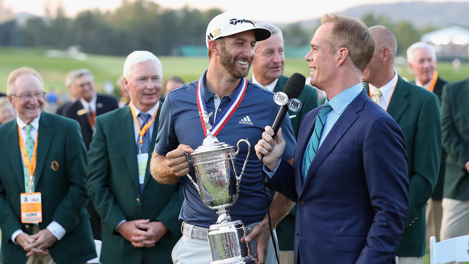 Dustin Johnson and Joe Buck.
