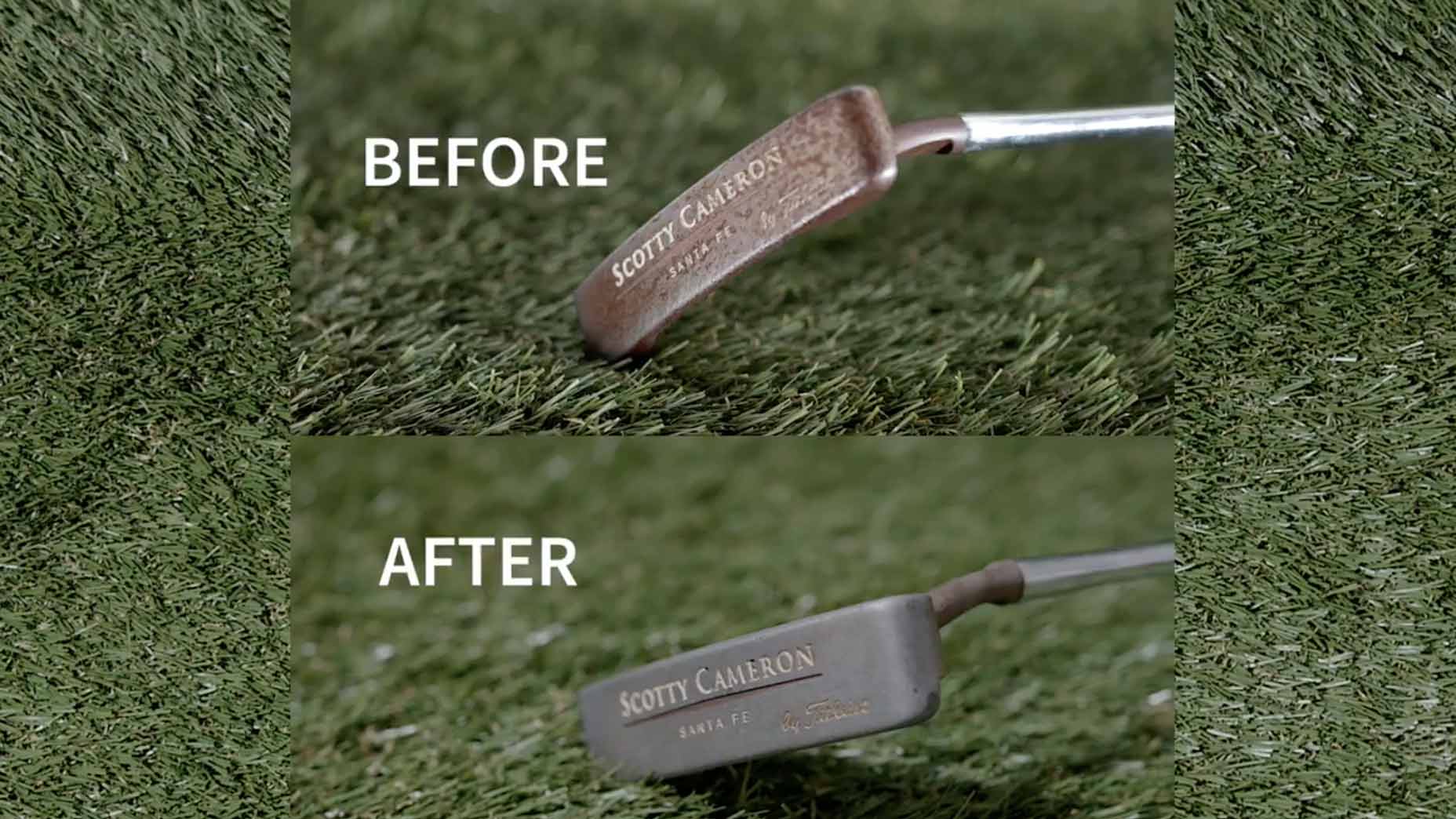 before and after shots of clubhead