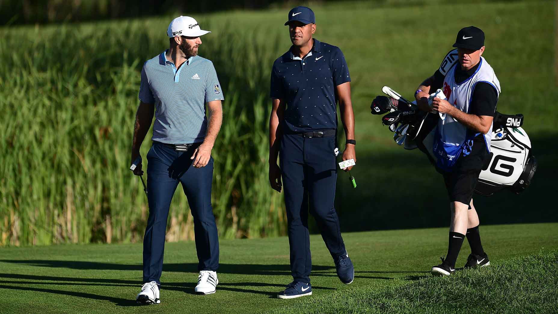 Pro golfers Tony Finau and Dustin Johnson