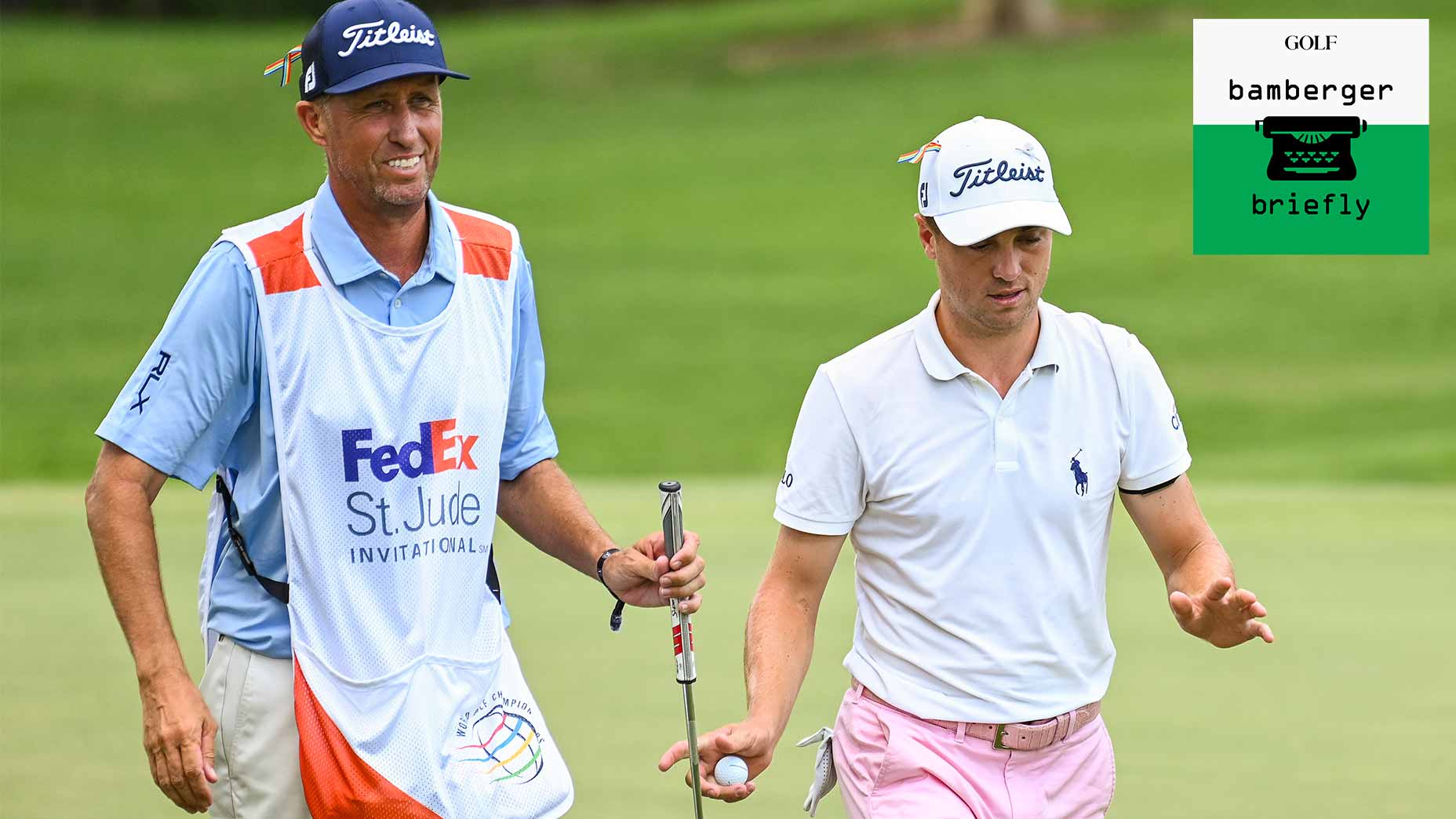 justin thomas and bones mackay walk