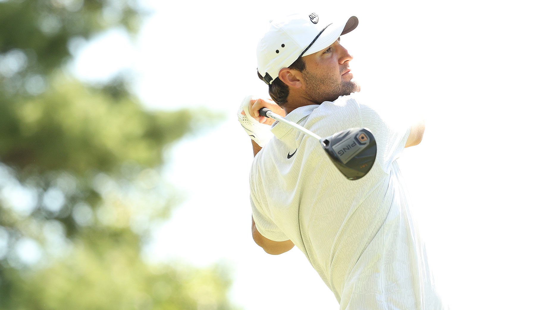 Scottie Scheffler hits driver.