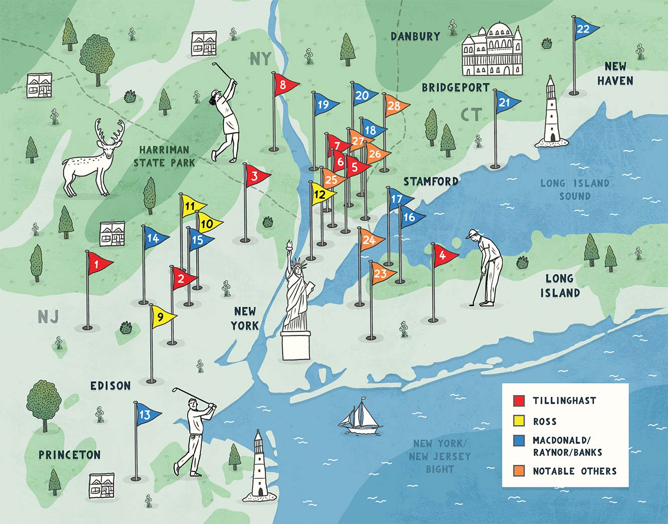 map of tillinghast courses