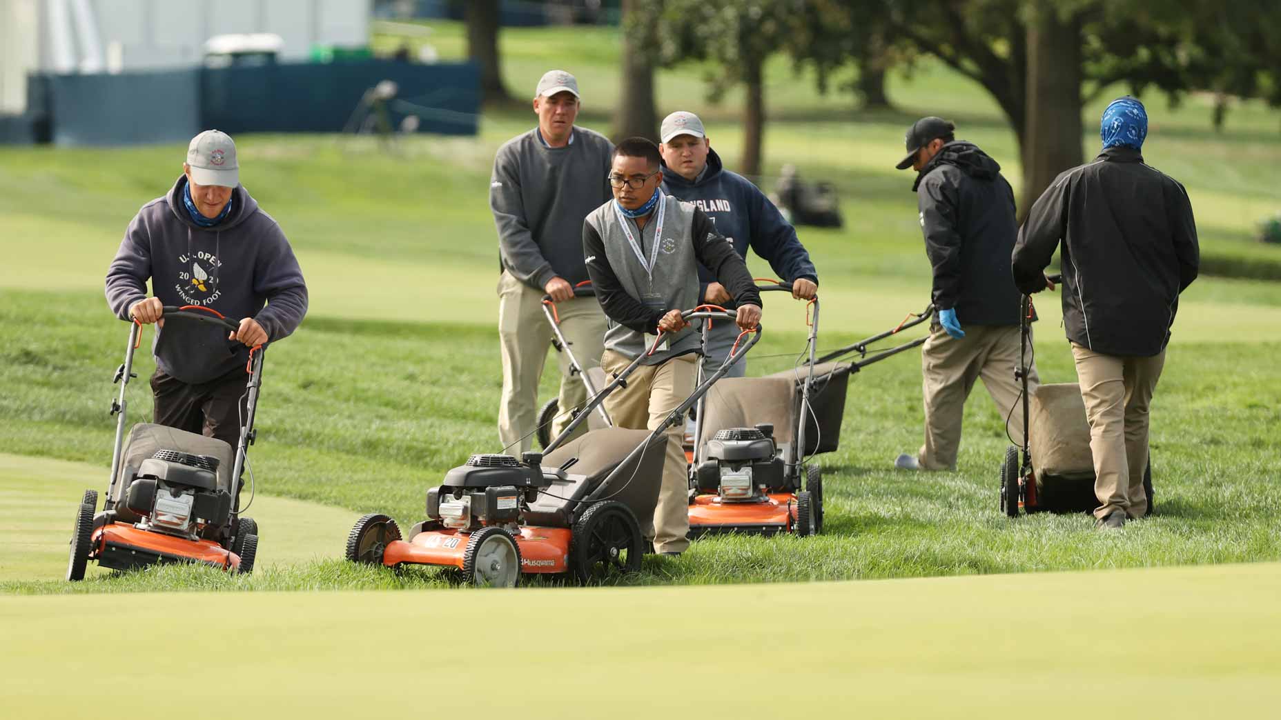 Maintenance crew at Winged Foot