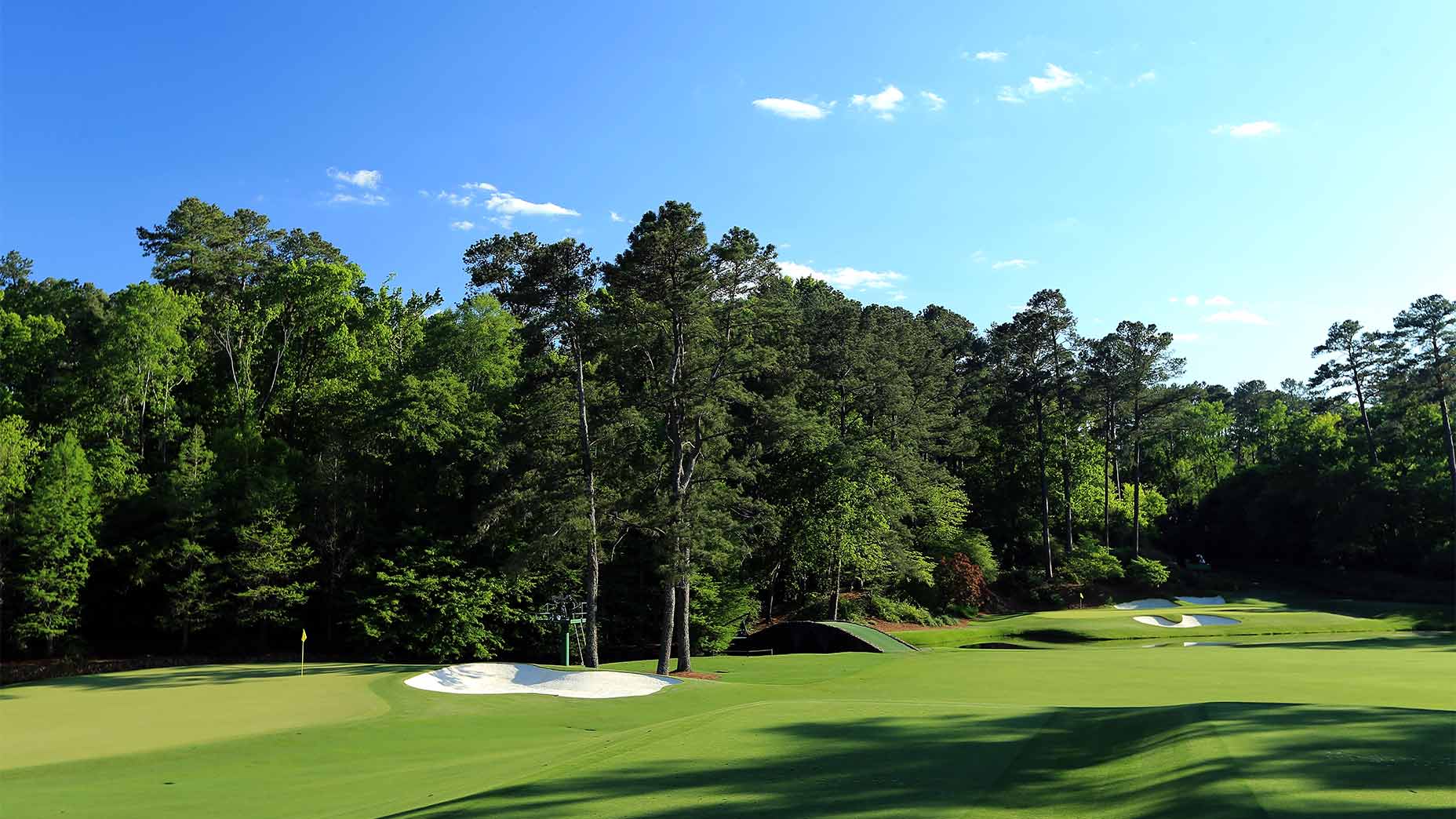 The 11th and 12th hole at Augusta National.