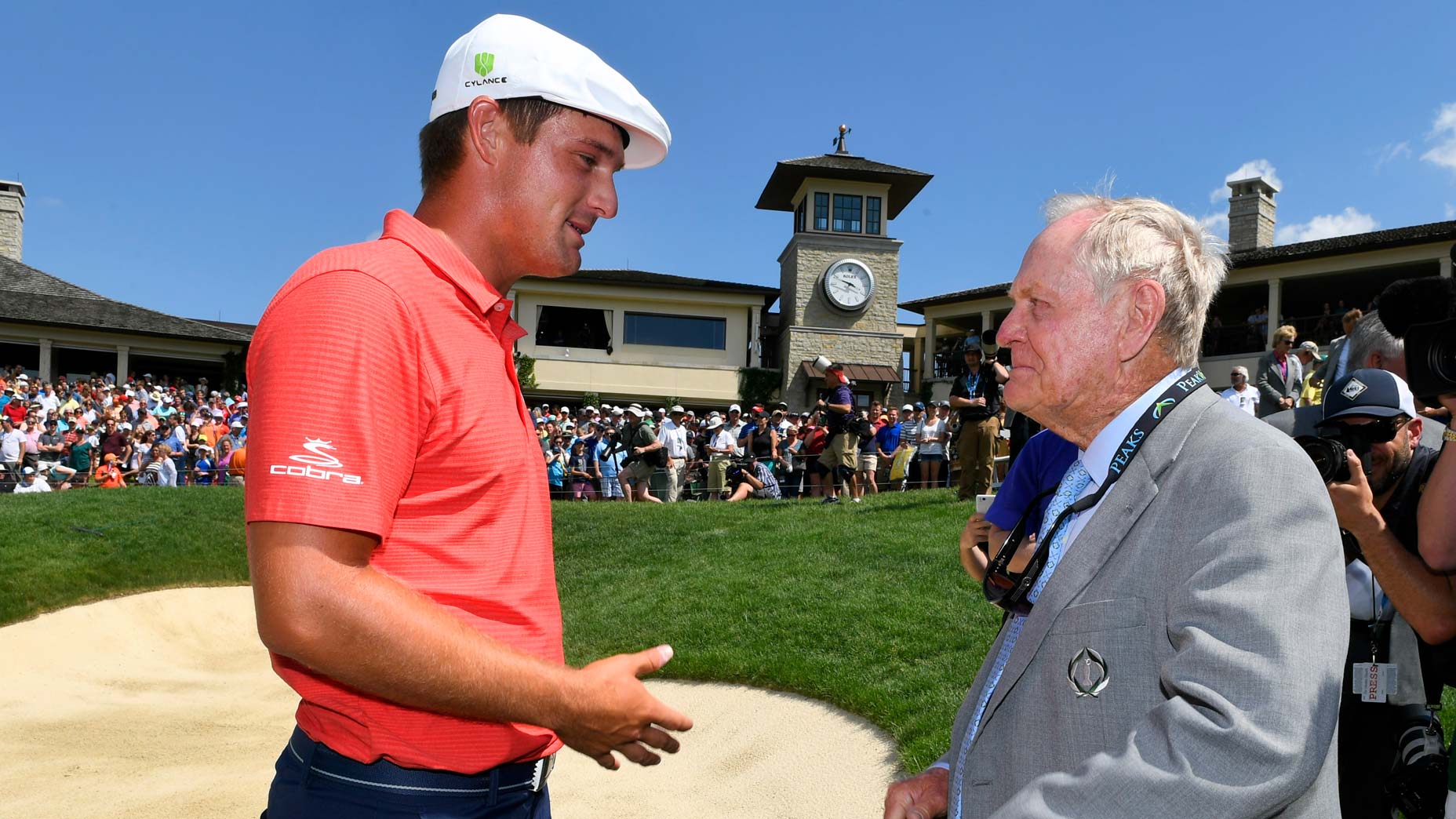 bryson dechambeau talks to jack nicklaus