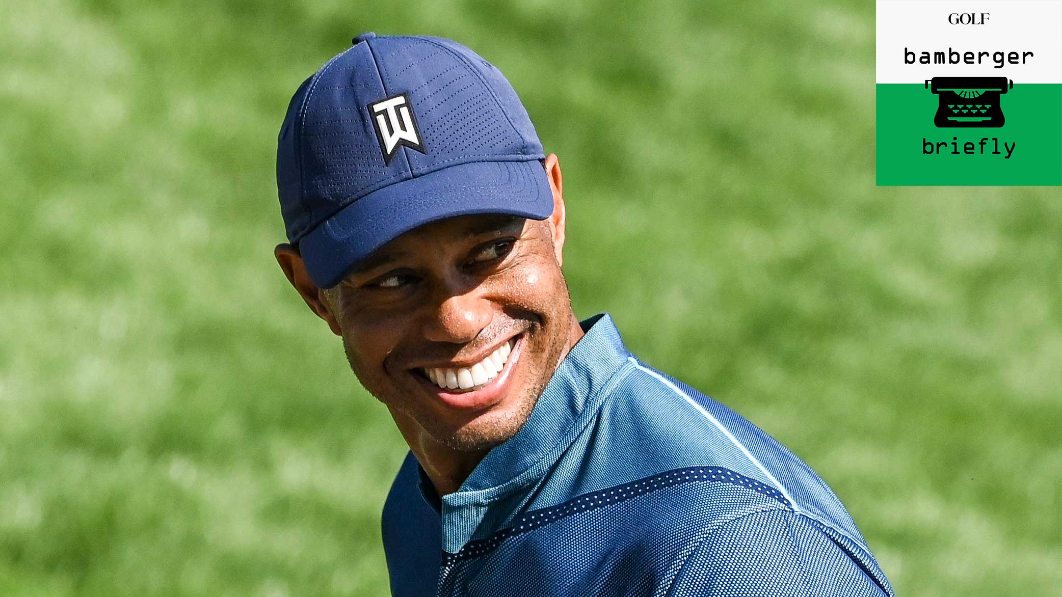 tiger woods smiles