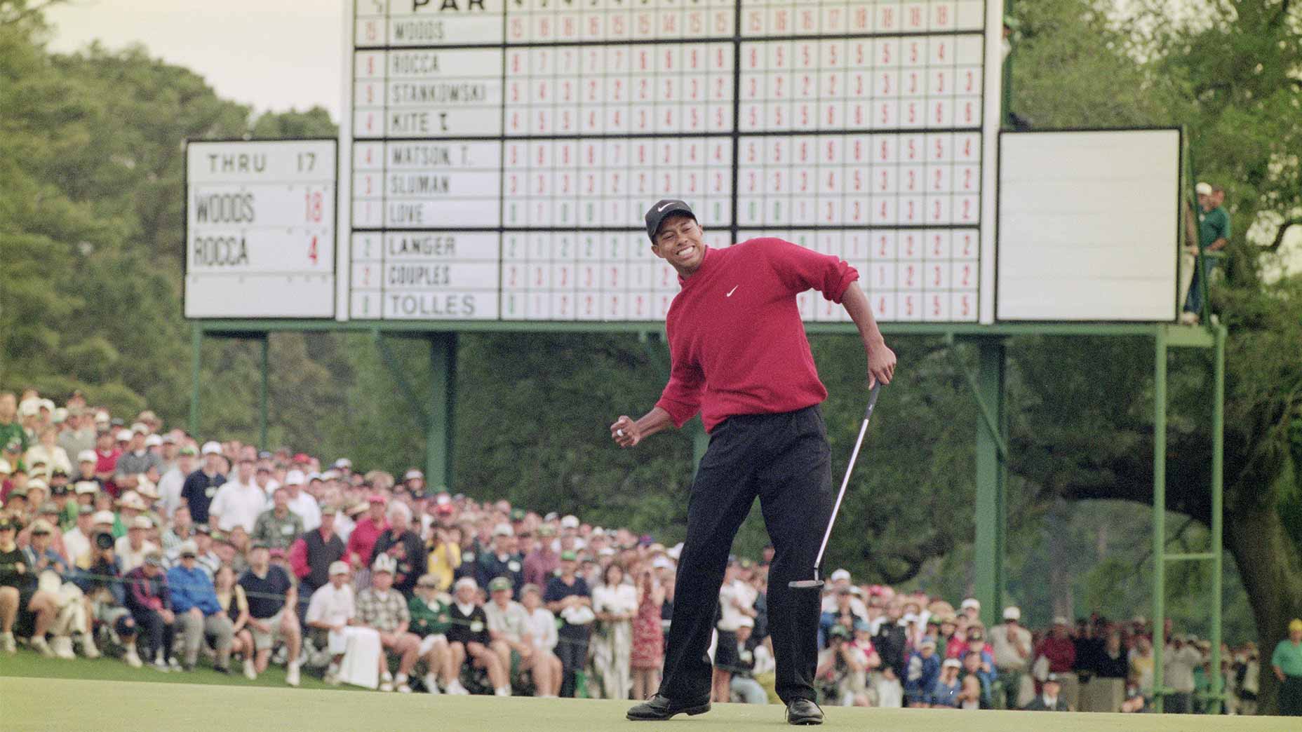 tiger woods fist pump 1997 masters