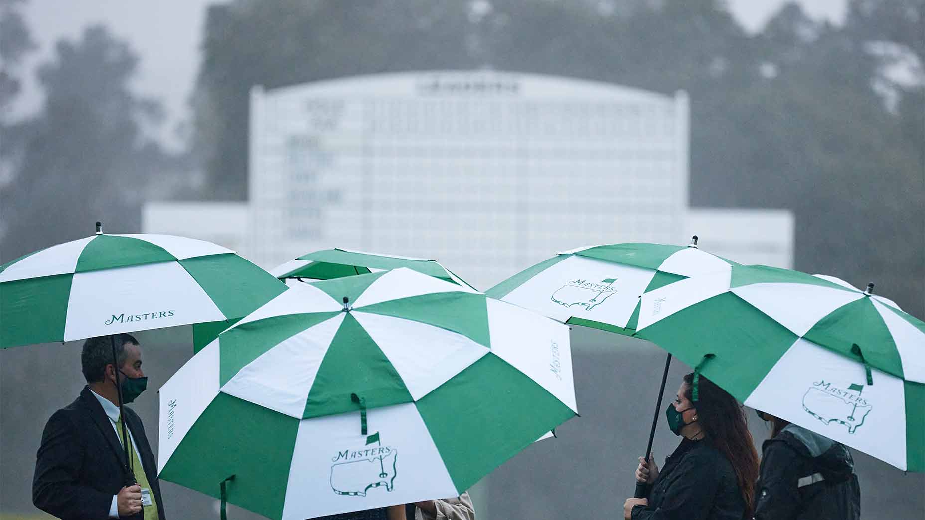 Rain at the 2020 Masters.