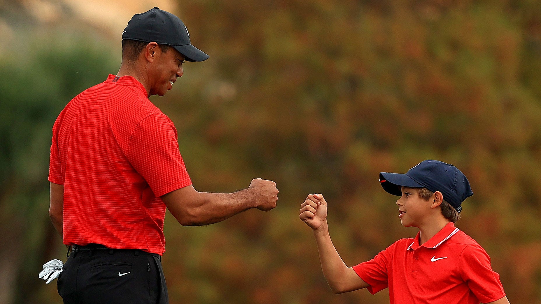 Tiger Woods and Charlie Woods