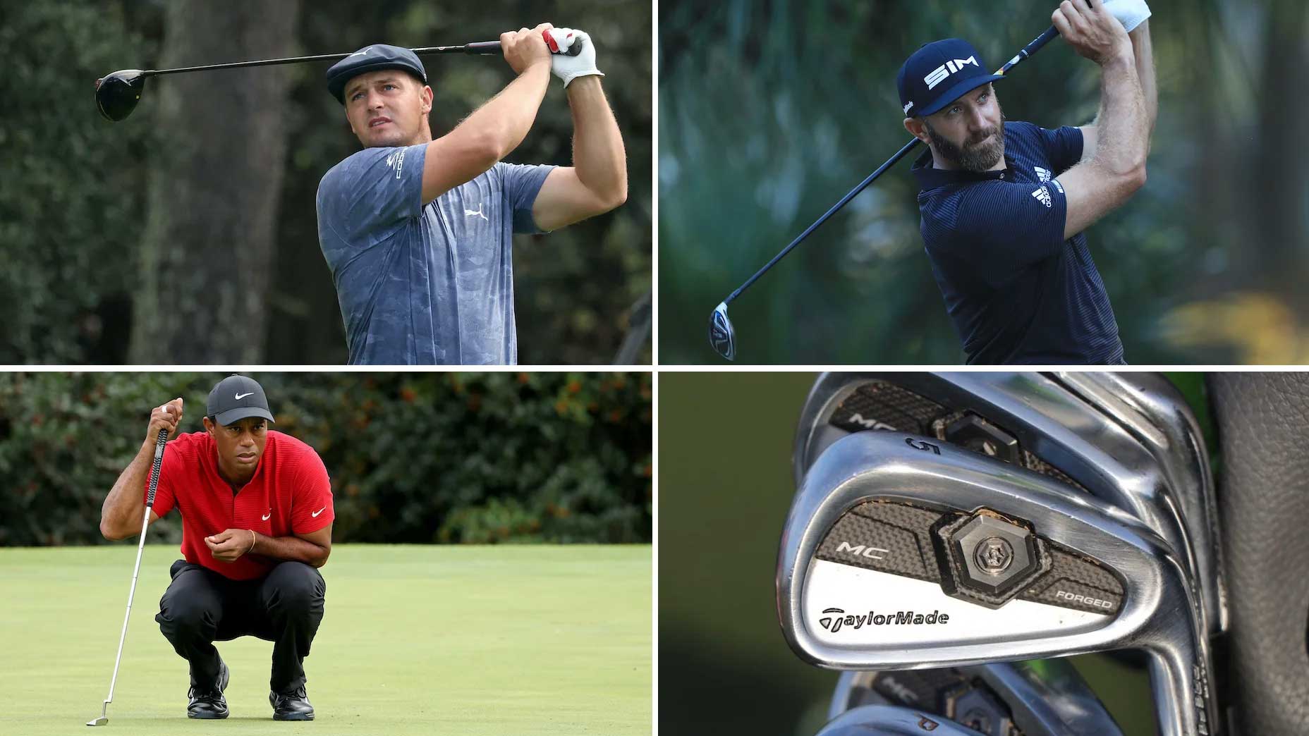 Bryson DeChambeau, Dustin Johnson and Tiger Woods