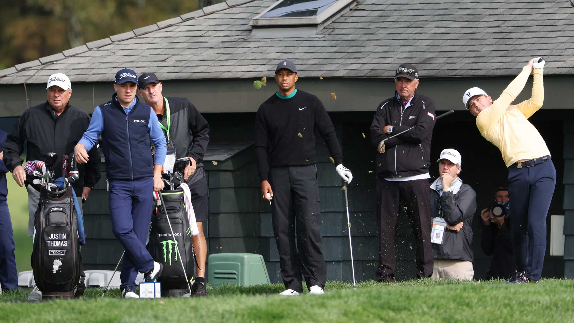 Justin Thomas Tiger Woods and John Augenstein