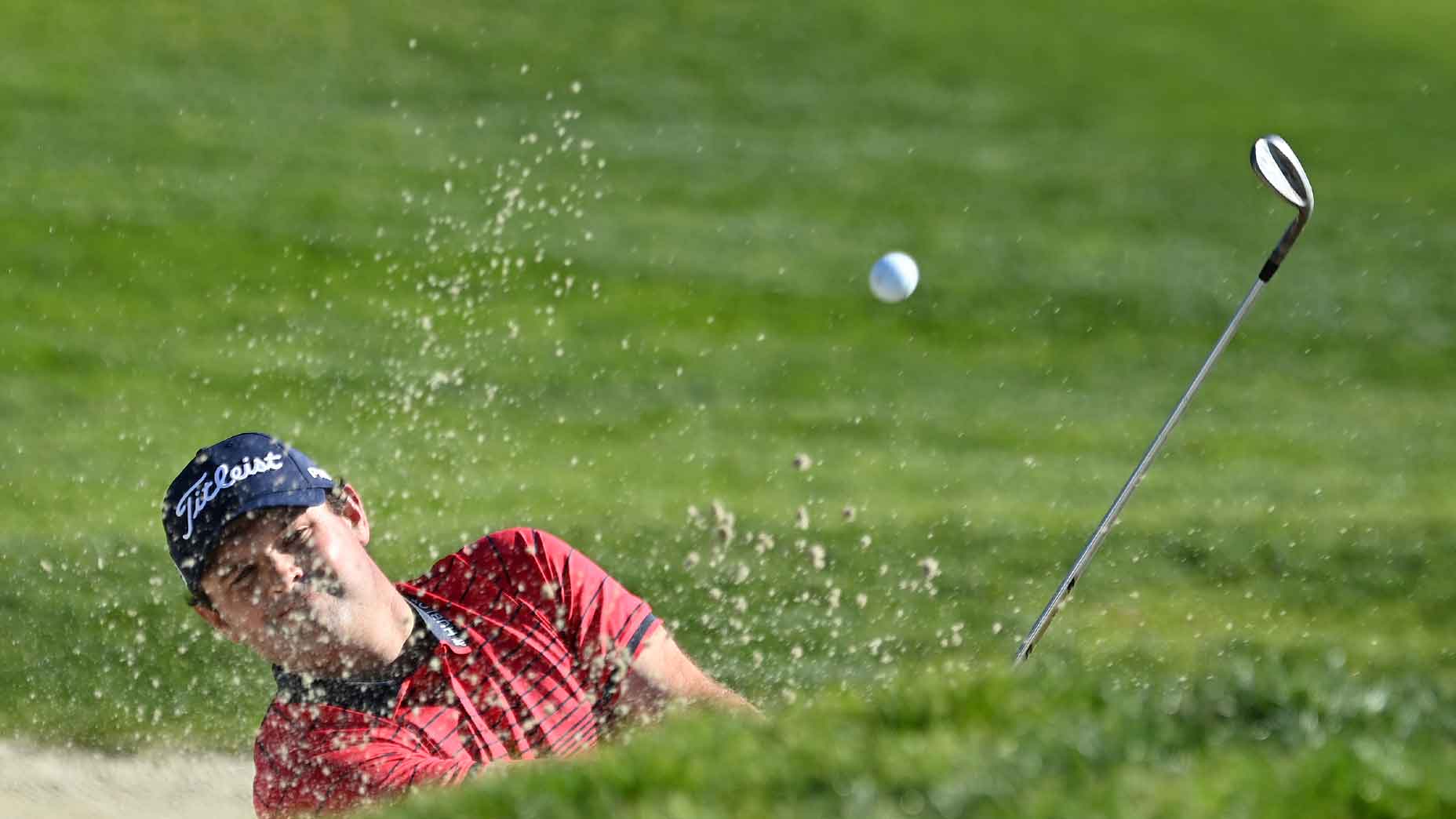 patrick reed hits wedge bunker torrey pines