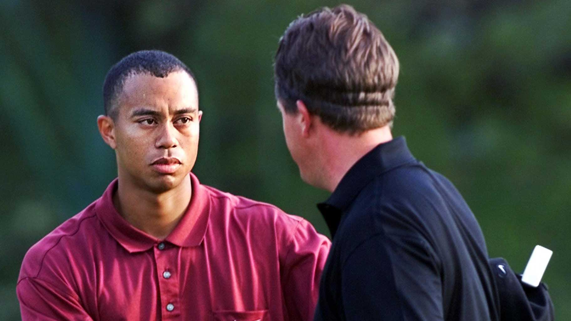 Tiger Woods and phil mickelson at 2001 masters