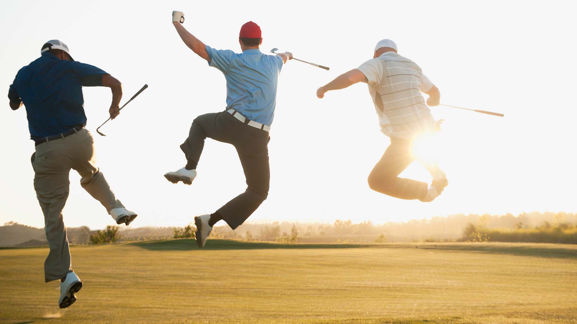 happy golfers