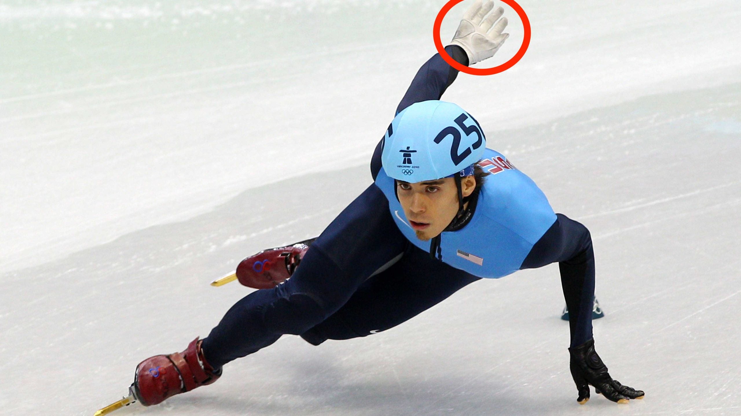 apolo ohno with a golf glove