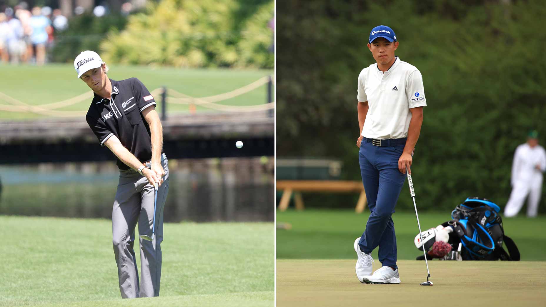 will zalatoris chips and collin morikawa stands