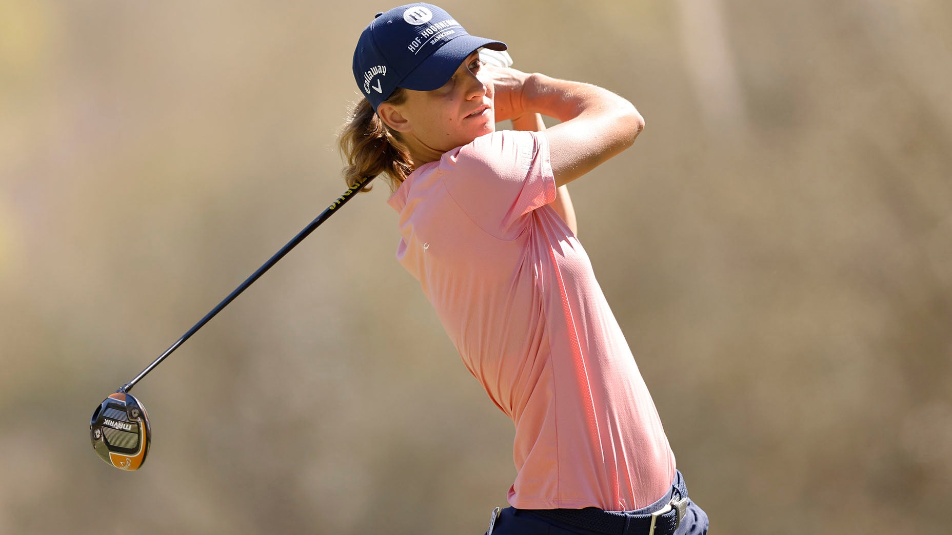 Anne Van Dam hits a tee shot