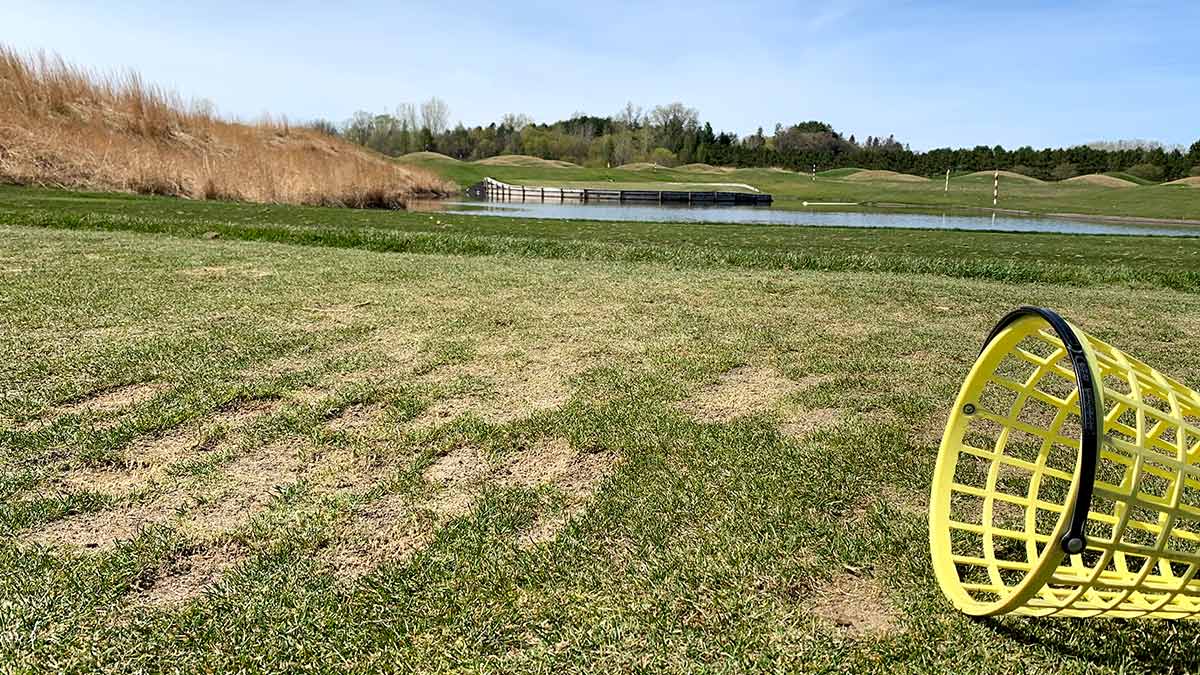 The driving range at Loggers Trail in Stillwater, Minn.