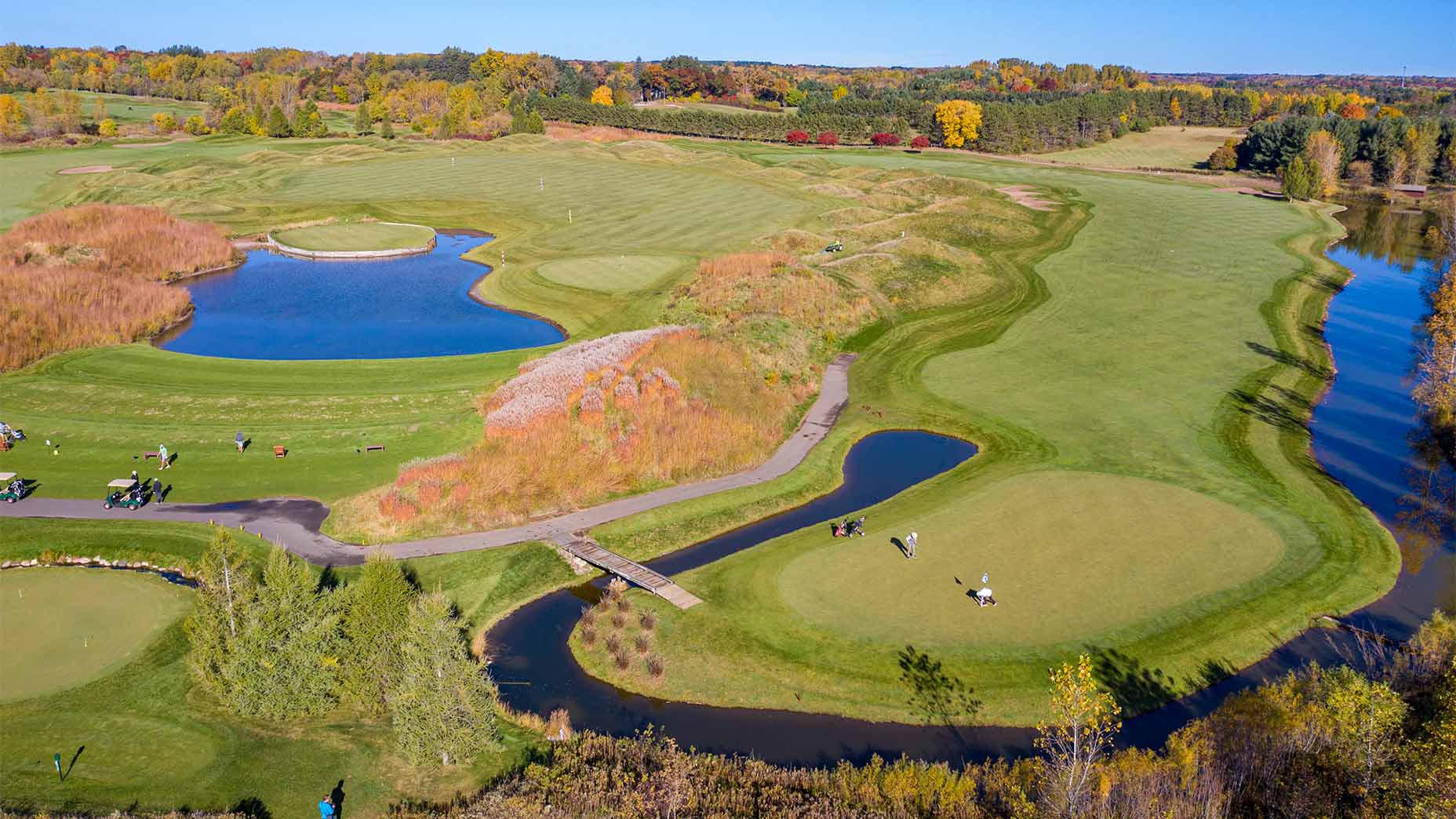 The driving range at Loggers Trail in Stillwater, Minn.