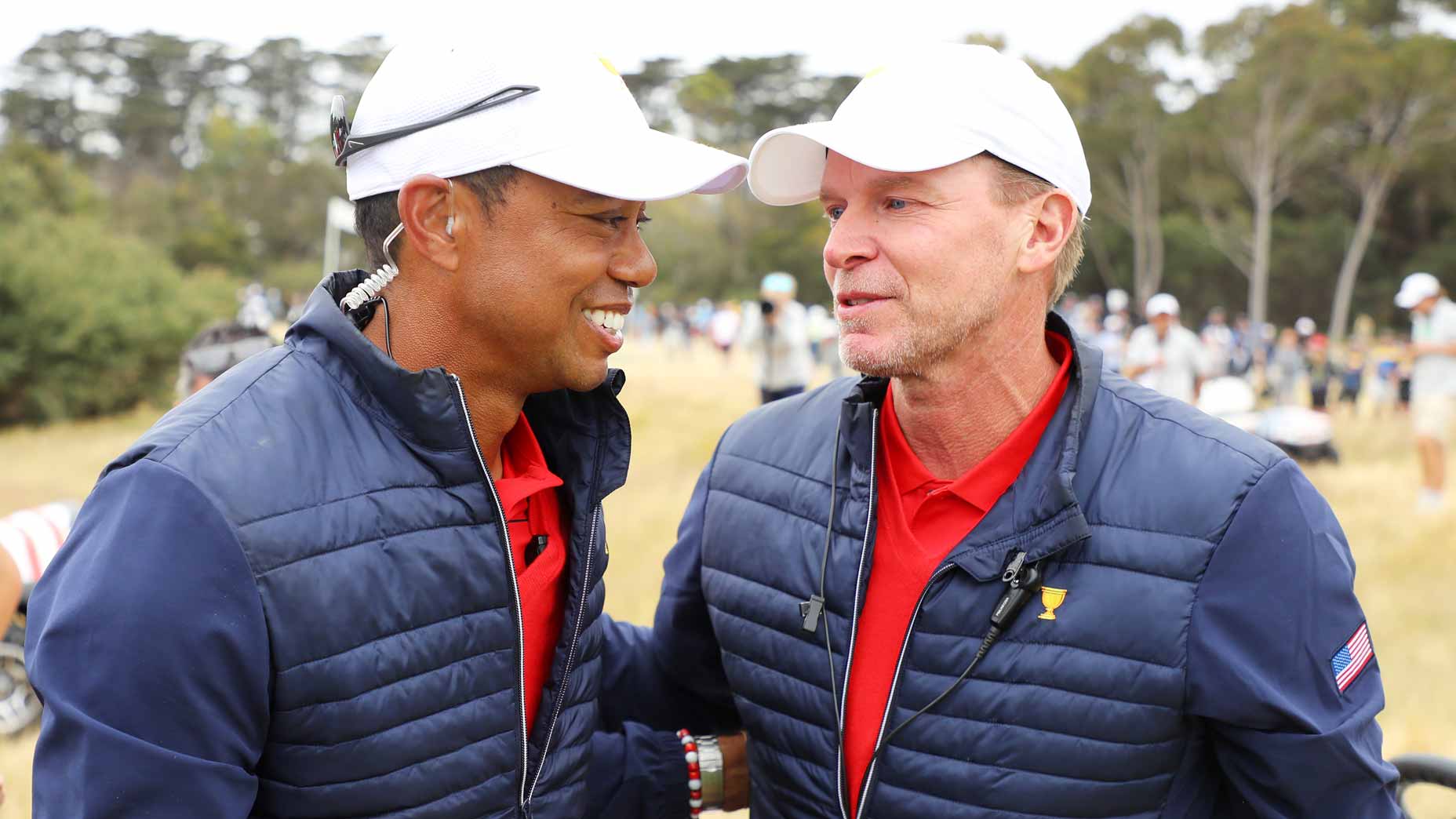 steve stricker and tiger woods talk