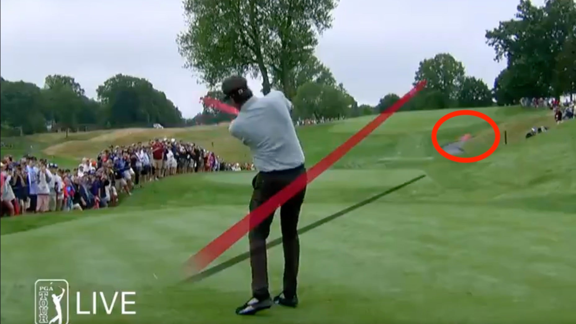 Bubba Watson snaps his driver mid-swing, sending clubhead flying