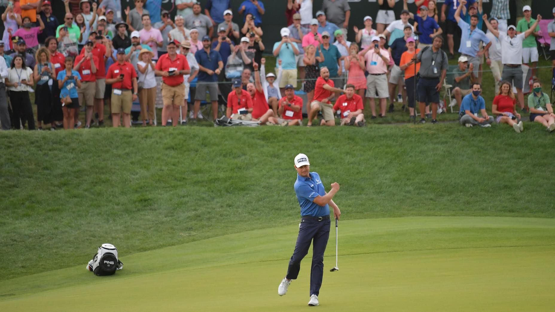 Harris English won on the 80th hole at the Travelers.