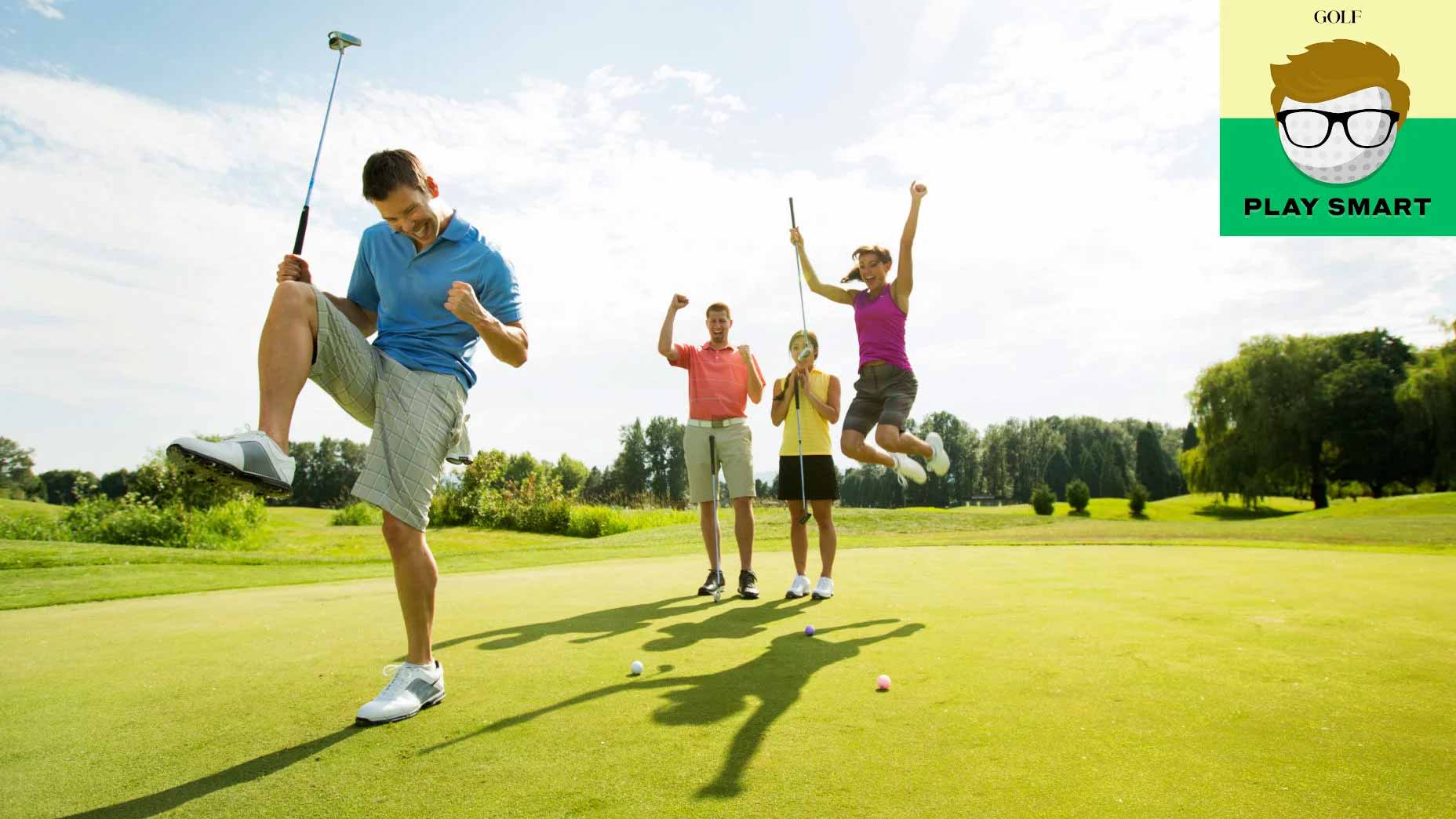 Golfers celebrating