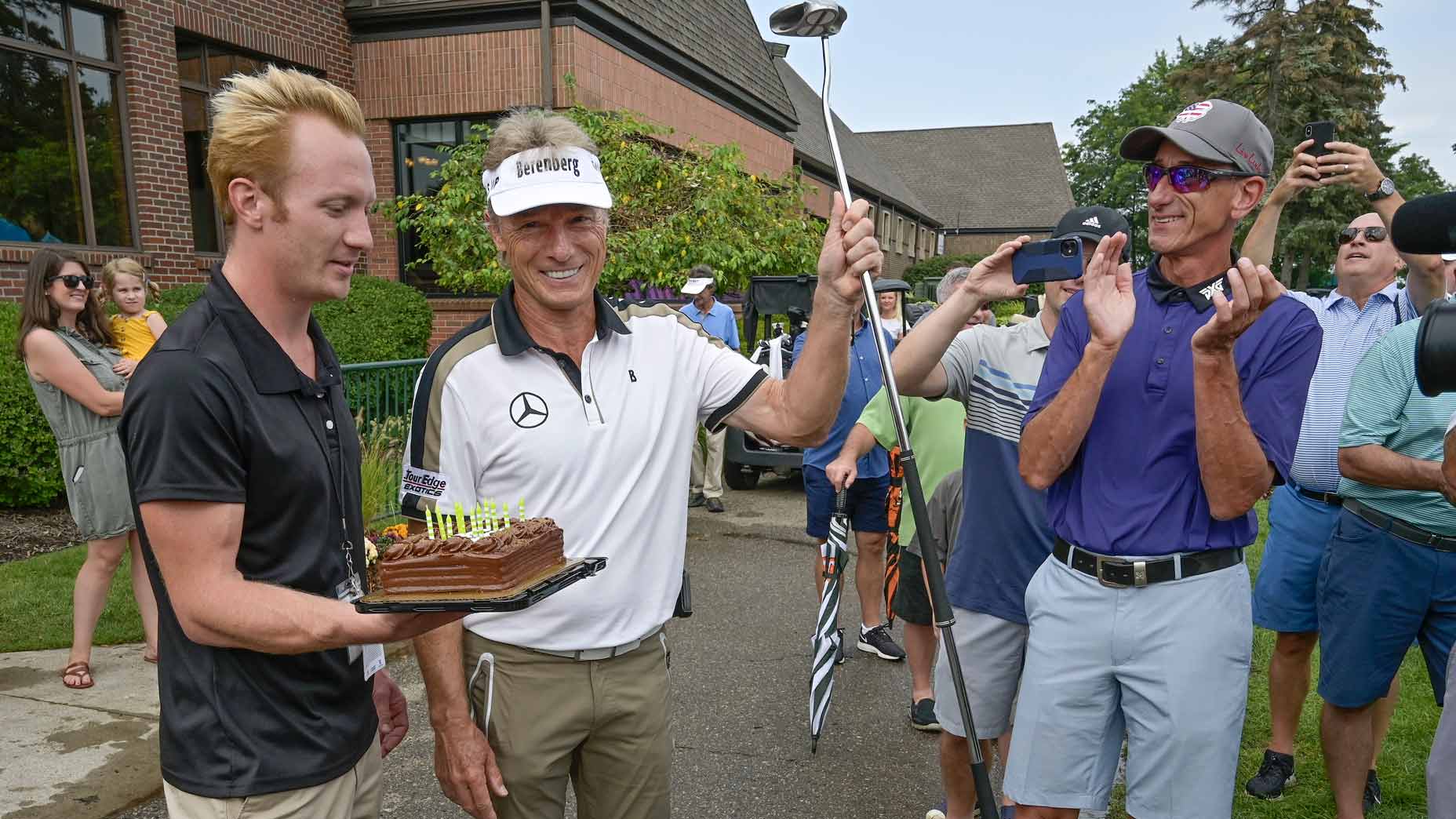 Bernhard Langer and birthday cake