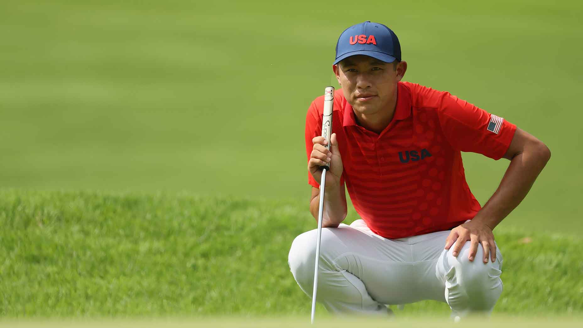 collin morikawa reads putt olympics