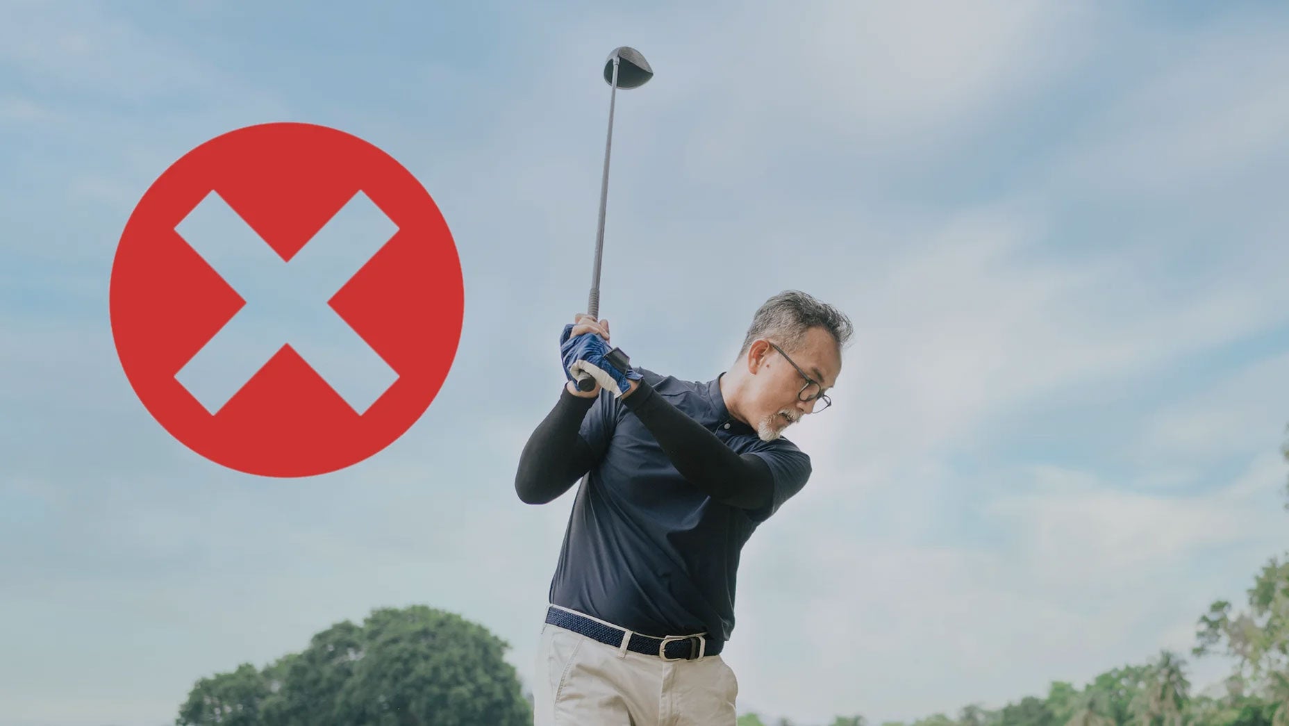 Golfer coming over the top