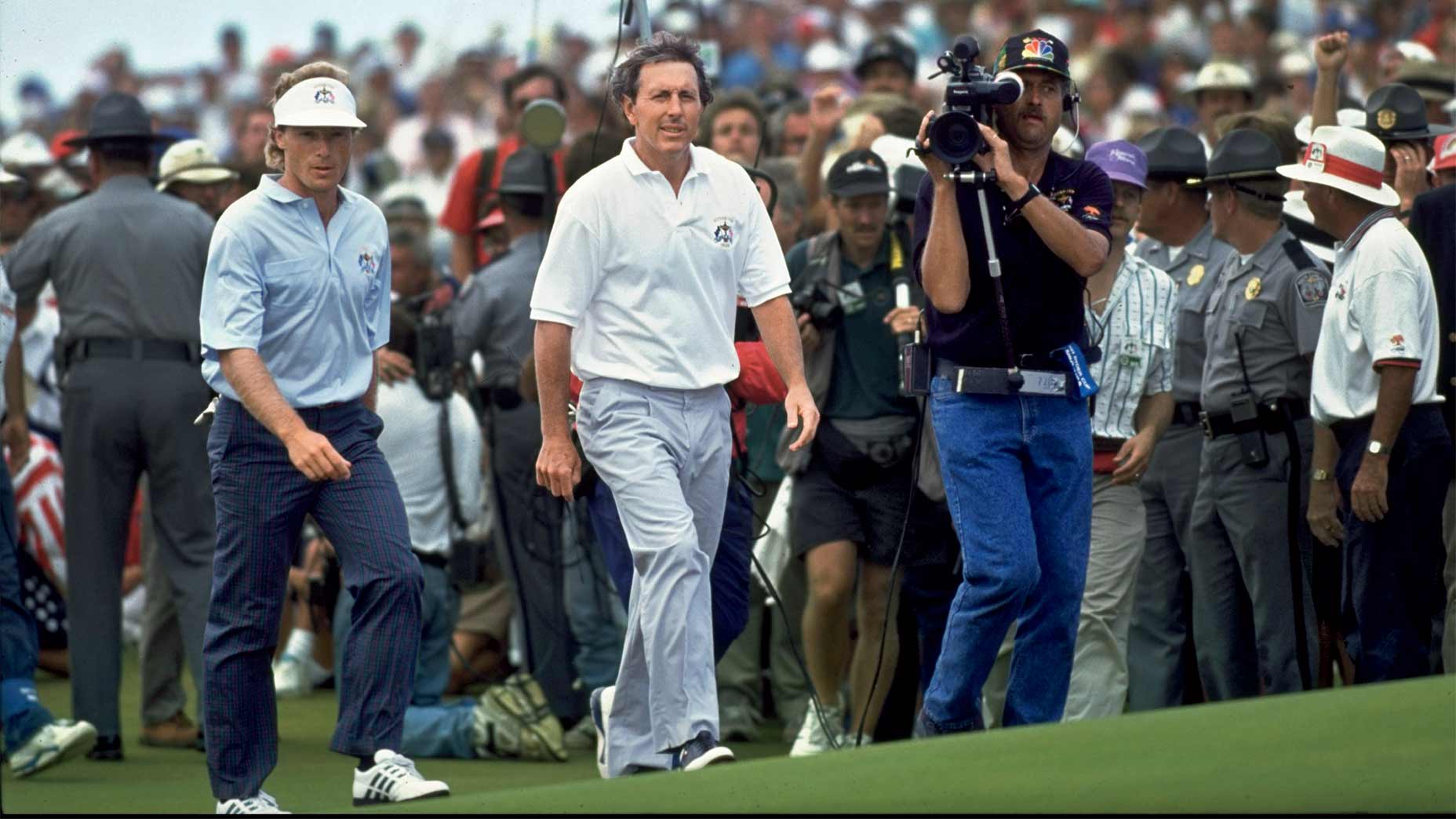 Hale Irwin and Bernhard Langer at the 1991 Ryder Cup.