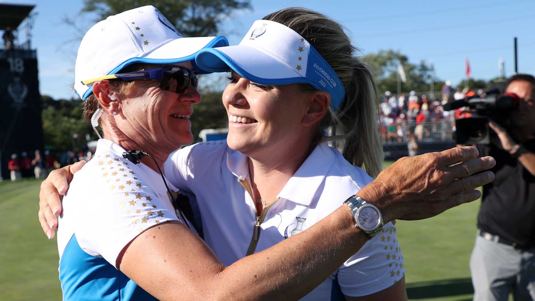 Europe celebrates winning the 2021 Solheim Cup.