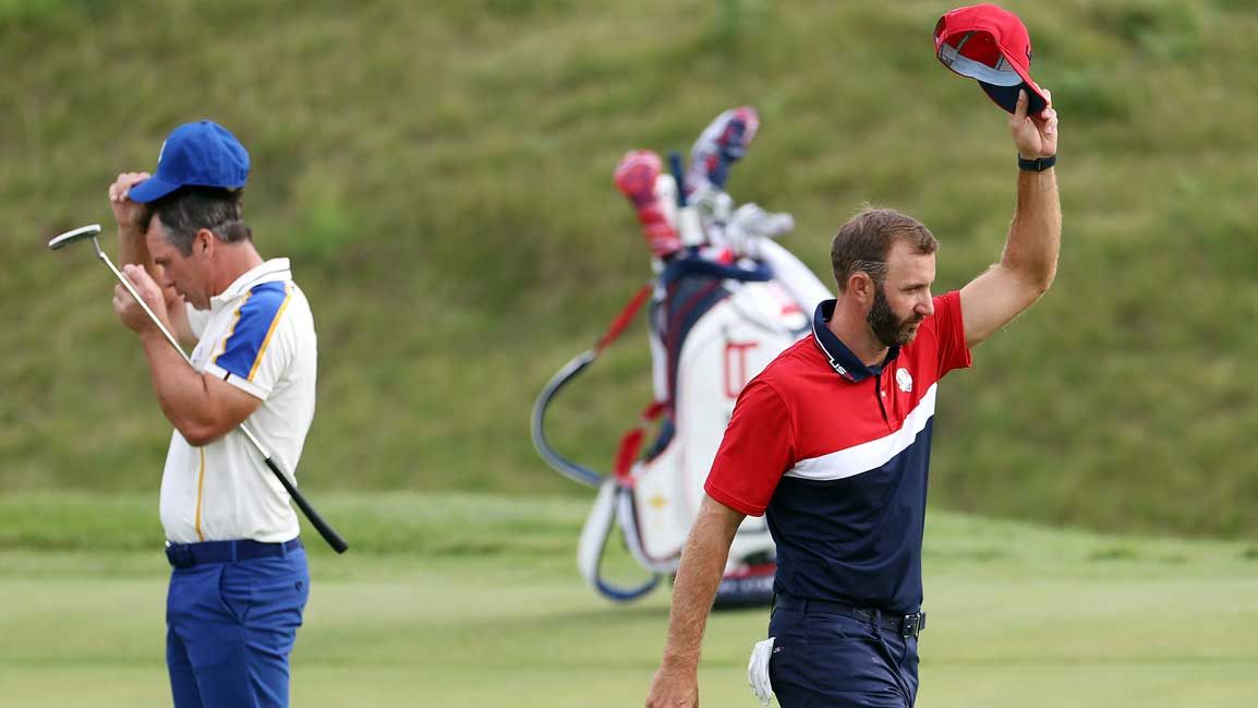 dustin johnson tips cap