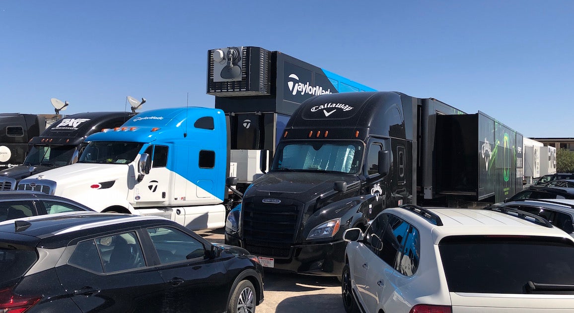 Callaway Tour equipment trucks on the PGA Tour.