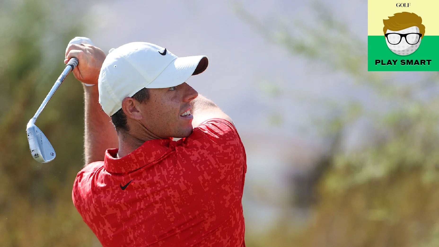 Rory McIlroy watches his ball after an iron shot during the 2021 CJ Cup