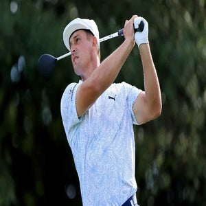 Bryson DeChambeau in finish position