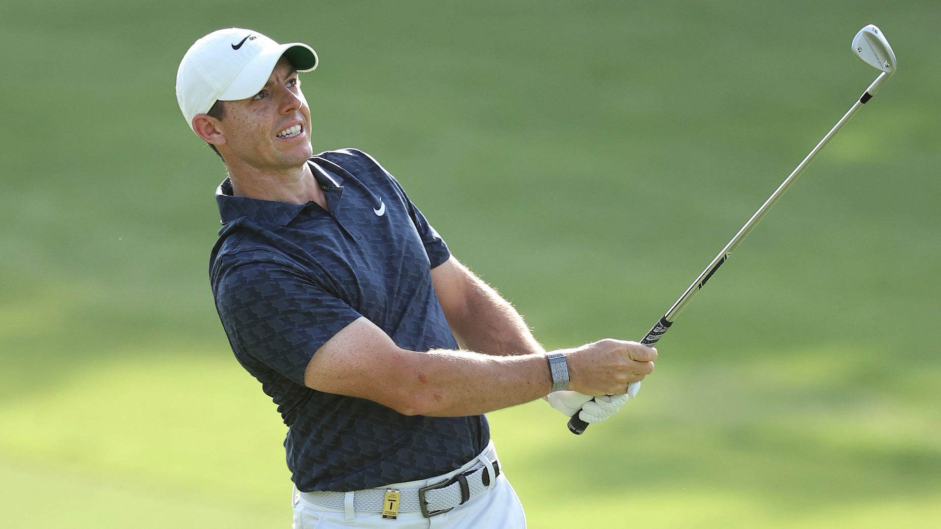 Rory McIlroy hits a wedge