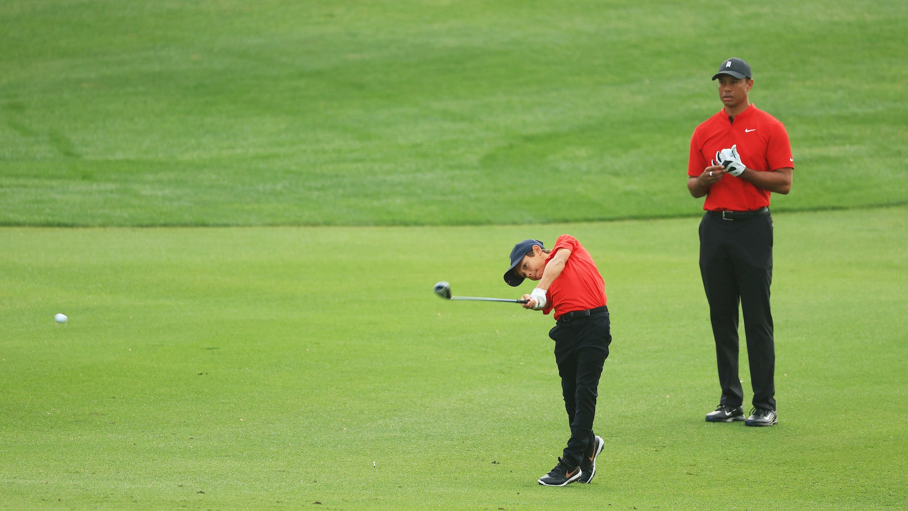 Tiger and Charlie Woods at the 2020 PNC Championship.