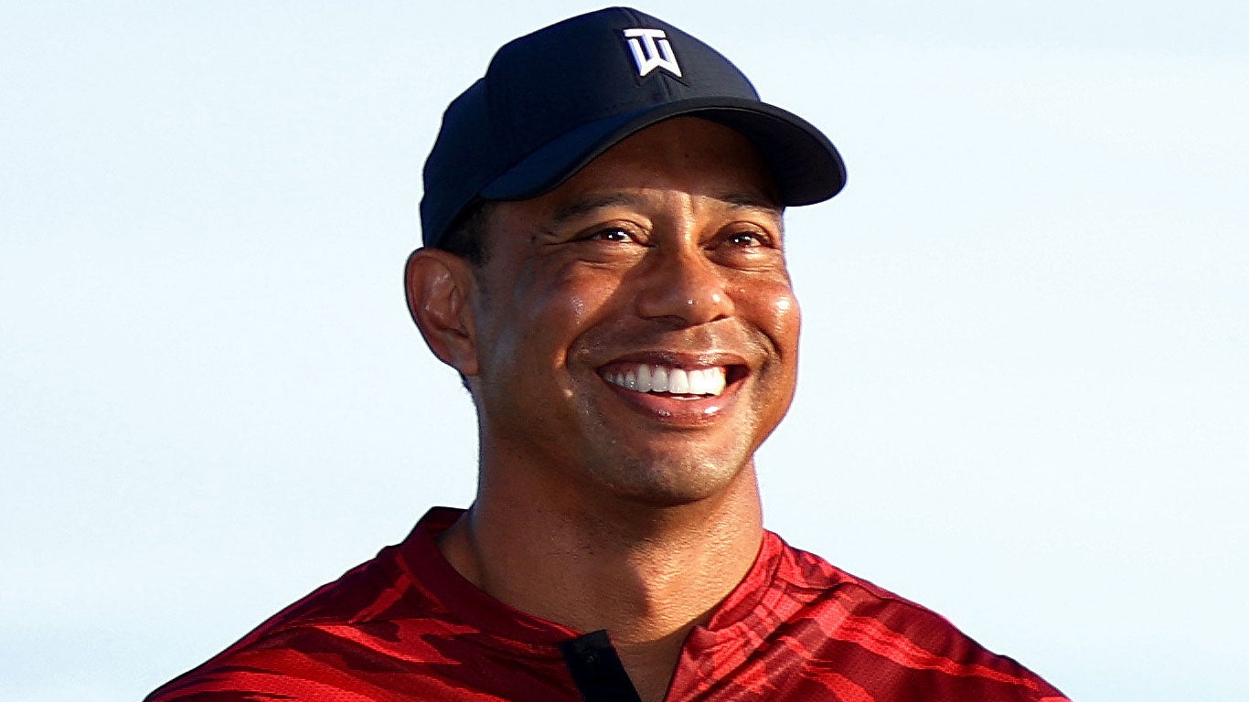 tiger woods smiling
