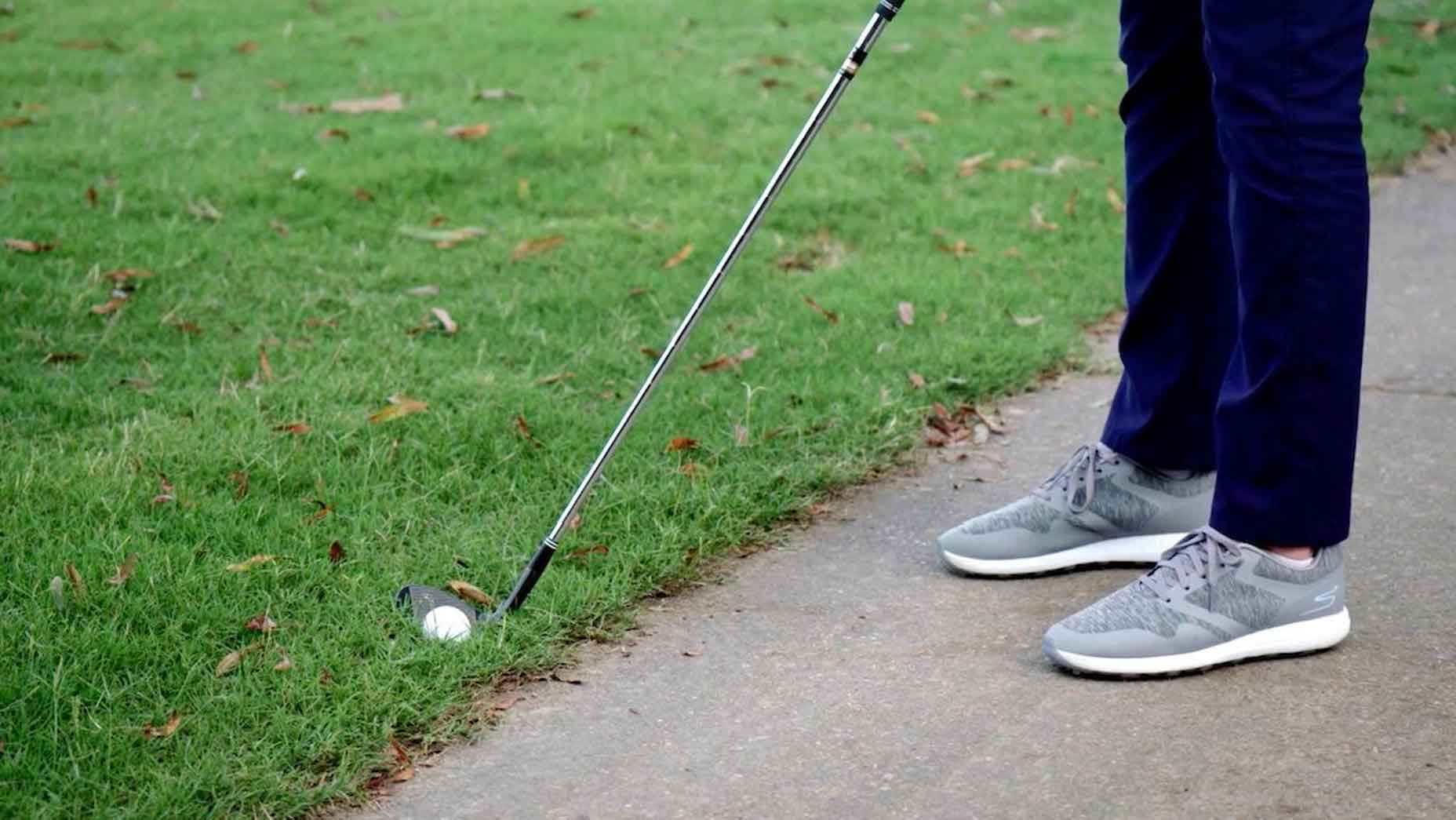 golf ball near cart path