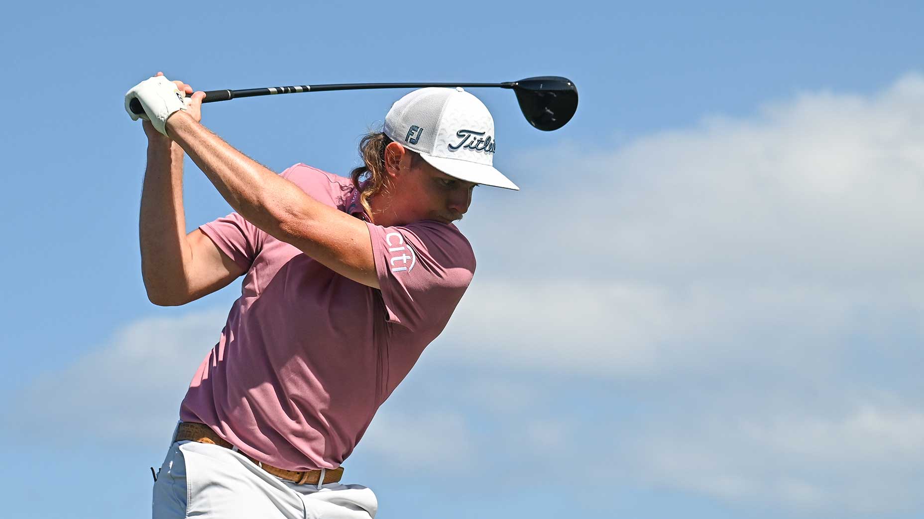 pro golfer cameron smith swings driver during sentry tournament of champions