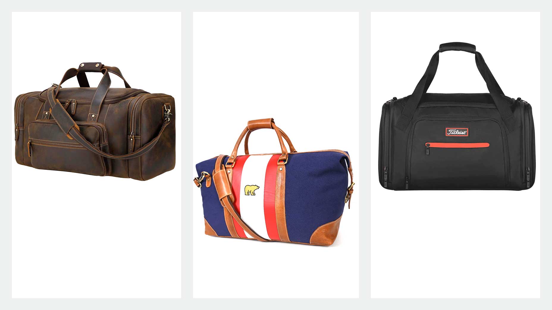 three duffles bags for golfers