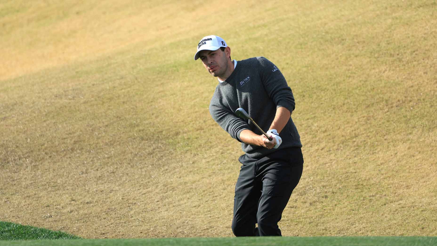 Patrick Cantlay hits shot during 2022 American Express